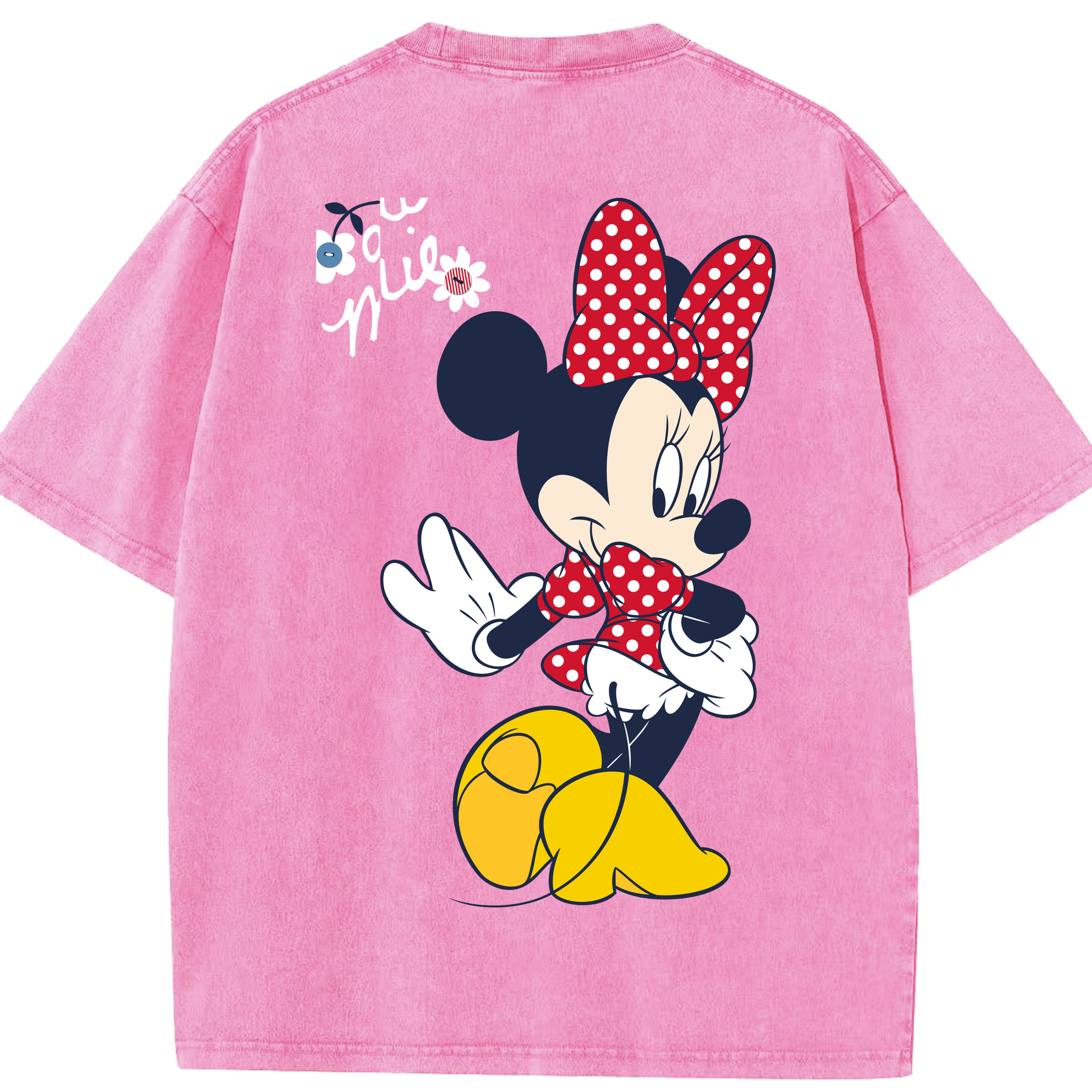 （画像用） ミッキーマウス Mickey Mouse 綿100% ヴィンテージ風 半袖Tシャツ（背面プリント）